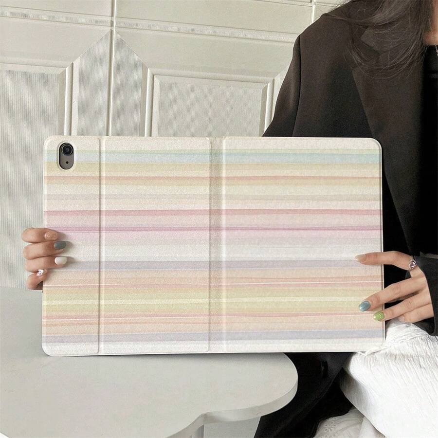 单件装翻盖式保护套 - 多角度支架保护套，带笔槽，兼容 iPad Pro (M5)/ Air (M3)/ 11 英寸 (A16)/ 10.9/10.2/ Air 第五代/Pro 11/第十代/9.7/Air 2/ (第七代)/ (第八代)/ Air 4/5/ Pro 11/ 第十代 10.9 英寸 2022 款智能保护套 - 彩色 - 查看 1