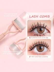 1pc Eyelash Comb, Eyelash Separator, Stainless Steel Fine Tooth Comb, Used For Separating And Grooming Eyelashes, Makeup Tool, False Eyelash Removal Tool, Bathroom Accessory, Holiday Essential, Travel Essential, Gift For Her - Multicolor - View 10