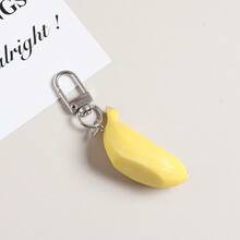 1 pieza Llavero creativo con diseño 3D de plátano pelado realista, accesorio colgante con forma de fruta - Ver 4