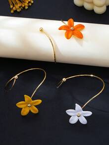 Bộ 3 vòng tay Plumeria thiết kế tối giản độc đáo, có thể điều chỉnh độ dài, thanh lịch và đa năng, phù hợp cho kỳ nghỉ hè. - Vòng tay hoa sứ - Xem 4