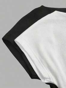 Set de 2 camisetas de mujer sin sujetador de cuello redondo y espalda descubierta, de manga corta, en negro y blanco.Camisetas casuales, minimalistas, vintage y elegantes, versátiles para ir al trabajo, la playa, de vacaciones, en verano - Multicolor - Ver 4