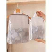 1pc Honeycomb Mesh Zipper Laundry Bag - Durable Plastic Hanging Garment Protection Bag Suitable For Delicate Clothing, Socks And Underwear, Rectangular Machine Washable Storage Organizer Bag With Zipper Closure, Laundry Room Accessory, Delicate Clothing Care, Laundry Bag - Multicolor - View 6