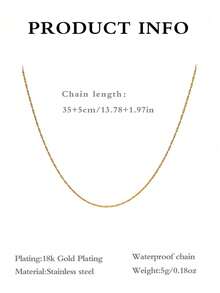 VJS 1pc Minimalist Line Style Bestselling Sand Gold Necklace, Suitable For Daily Wear And Holiday Gifts - Silver Minimalist Chain - View 6