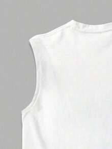 Camiseta de manga corta con cuello redondo y diseño sencillo para hombres - Beis - Ver 5