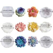 Small Double-Petal Peony Silicone Mold, 3D Realistic Flower Shape With Rich Details, Soft And Durable Mold Resistant To Deformation, Multi-Purpose, Suitable For Making Candles, Soaps, Plaster, Resin Crafts - One Size - View 10