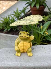 Cute Resin Turtle & Tree Figurine, Suitable For Hand Painting, Decorative Piece For Garden, Living Room, Planter And Outdoor Spaces - A - View 6