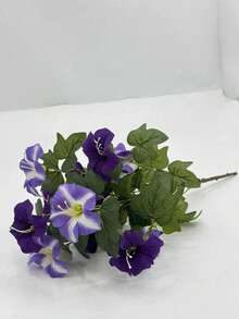 1 pieza Flor de Petunia miniatura realista, resistente a los rayos UV, no se desvanece, decoración floral de seda, adecuada para jardín de primavera, balcón, patio, porche, jarrón, boda, fiesta de cumpleaños, sala de estar, escritorio de oficina, decoración del hogar interior y exterior - Multicolor - Ver 14