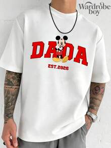 Disney 2026 Family Shirts ,Short-Sleeve Parent-Child Printed T-Shirt, Patterned T-Shirt, Cotton Patterned T-Shirt, Mickey Mouse And Minnie Printed T-Shirt, Suitable For Family Outings And Vacations. Mother's Day And Father's Day T-Shirt, Suitable For Men And Women. Cotton T-Shirt, Comfortable And Breathable. - 男人 - 查看 2