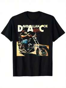 Lightweight David Allan Coe Vintage Motorcycle Graphic T-Shirt For Men Women - Ultra-Soft 100 Cotton Breathable Moisture - màu đen - Xem 1