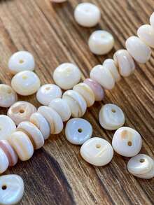 1 chuỗi hạt vỏ sò tự nhiên nước ngọt hình dạng bất thường, 6-8mm, làm thủ công, nguyên liệu tự làm vòng tay, vòng cổ và trang sức. - Nhiều màu - Xem 3