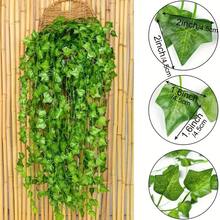 Artificial Green Ivy Leaf Rattan Creeper Leaves Vine Hanging Garland DIY Fake Flowers Plants For Garden Wedding Party Home Decor - 西瓜 - 查看 5
