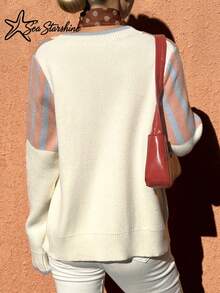 Women's Autumn/Winter Casual Beach Knit Cardigan With Embroidered Starfish, Palm Tree, Sun And Star Patterns, Ideal For Beach Vacation - Multicolor - View 2