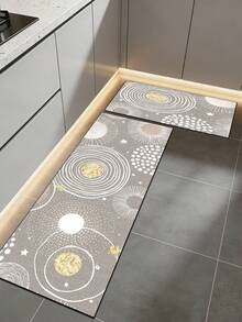 1pc Of Colorful Striped Pattern Rubber Soft Mat For Kitchen Floors, A Water-Absorbing Mat That Is Easy To Clean And Suitable For Use In Kitchens, Bathrooms, And Other Areas. It Is Suitable For Use Throughout The Year And For Various Holidays. - Multicolor - View 5