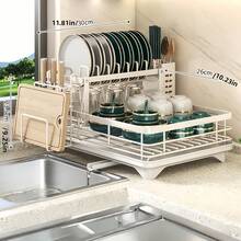 Giá phơi bát đĩa 2 tầng, giá đựng dao kéo và dụng cụ nhà bếp. - Xem 10