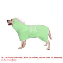 1 pieza Bata de baño con diseño de dinosaurio lindo para mascotas, de secado rápido y súper absorbente, disponible en múltiples tallas para perros pequeños, medianos y grandes, con correa ajustable, apta para uso diario en el hogar, disponible en varios colores - Multicolor - Ver 35