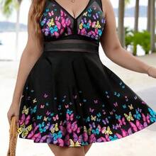 Swim Lushoire 2025 Plus Size Printed Tankini Swimsuit - Multicolor - Ver 9