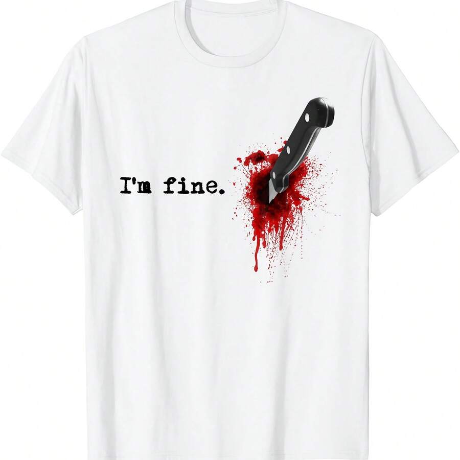 I'm Fine Bloody Halloween T-Shirt - White - View 1