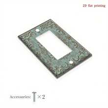 1 pieza Cubierta decorativa de enchufe con patrón floral 2D, placa de interruptor de luz única, económica y fácil de limpiar, adecuada para la decoración del hogar y la oficina, diseño plano 2D - A - Ver 10