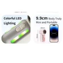 Qixinke Mini Pocket Handfläkt 1–199 justerbara vindhastigheter, med LED-digital display och 7-färgsbelysning: gradient- och fasta färglägen valbara, 3600mAh inbyggt batteri, utrustad med bärbar nyckelrem, perfekt som barnpresent, för utomhusresor och makeupanvändning - A - Visa 6