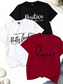 Prenda individual, no un conjunto de 3 piezas,  1 piezas/set de camisetas de manga suitable for streetwear, Top oversized cuello redondo daily outings, camping, concerts, hip-hop, rock, and rap events camiseta unisex, holgada y estampada. Con un estampado tropical, esta pieza sencilla pero elegante es un elemento esencial para un look relajado de vacaciones, perfecta para ocasiones como Halloween y el Día de la Independencia de México. - Negro - Ver 1