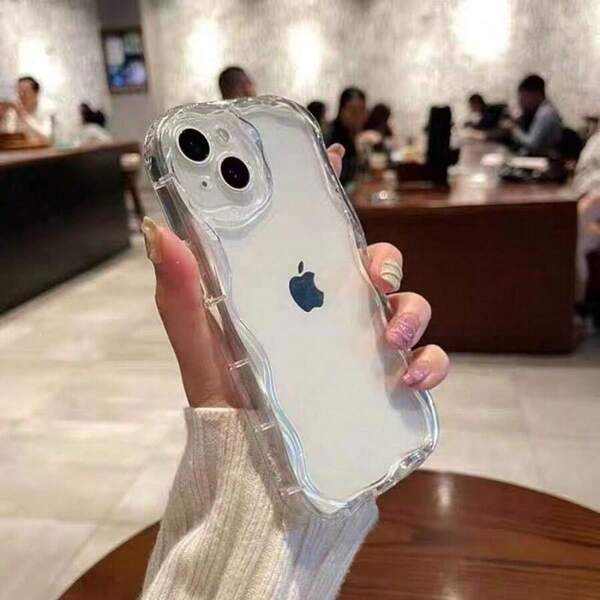 Solid color with cream wave pattern, simple style, unique creative high-value mobile phone case. Compatible for  17, 17 Air, 17 Pro, 17 Pro Max, 16, 16 Plus, 16 Pro, 16 Pro Max, 15, 15 Plus, 15 Pro, 15 Pro Max, 14, 14 Plus, 14 Pro, 14 Pro Max, 13, 13Pro, 13, 12 Pro, 12 Pro Max, 12, 11, 11 Pro, 11 Pro Max Silicone soft shell, fall proof protective cover, full cover.