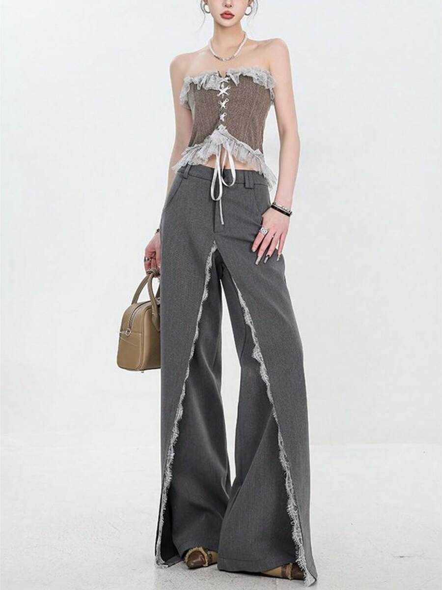 Women Pants - Grey - View 1