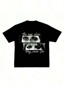1 pieza 2026 Camiseta de manga corta estampada holgada para mujer, estilo , Al Pacino, película clásica americana, edición de lujo de alta calidad, cómoda, adecuada tanto para hombres como para mujeres. 2026 Nueva camiseta de manga corta estampada holgada para mujer, para verano, Navidad, Ropa de Invierno Mujer, atuendo de Año Nuevo para mujer, tops para mujer, atuendos de cumpleaños para mujer, top negro 210g 100% algodón, todos los diseños están impresos. Unisexo. - Negro 2 - Ver 7