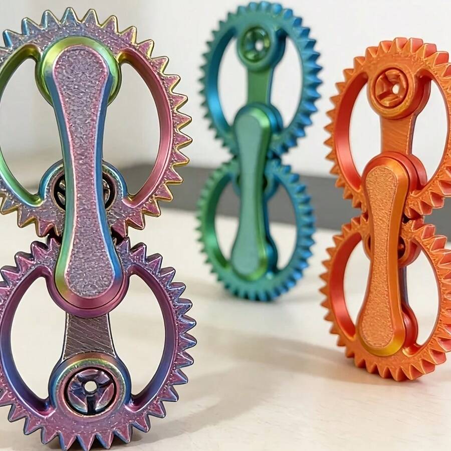 顺滑旋转的3D打印减压齿轮，一款小巧的桌面减压装置 - 彩色 - 查看 1