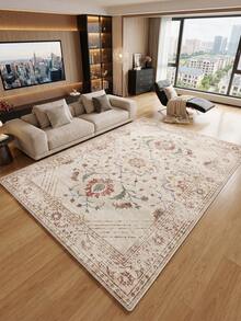 1pc Light Pink Floral Living Room Rug, Suitable For Kitchen, Dining Room, Bedroom, Room Holiday Decor, Indoor/Outdoor, Office, Lobby, Non-Slip Door Mat, Bathroom Rug, Hallway, Study Gaming Area Rug - Baby Pink - View 8