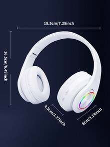 Auriculares inalámbricos con iluminación genial, larga duración de la batería, graves profundos, compatible con teléfonos iOS y Android - Ver 9