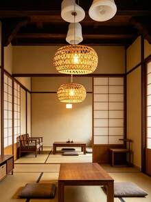 1 chiếc chao đèn treo bằng mây tự nhiên, chao đèn hình trống oval thủ công, chao đèn rỗng kiểu Boho, thích hợp cho phòng ăn, phòng ngủ, đảo bếp, địa điểm tổ chức tiệc. - Hình bán nguyệt - Xem 3