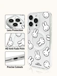 Miffy 透明磁吸無線充電手機殼，節日禮物手機殼，防滑防摔防指紋手機殼，適用於 iPhone 17, 17 Air, 17 Pro, 17 Pro Max, 11, 12, 13, 14, 15, 16 Pro, 16 Pro Max, 14 Plus, 15 Plus, 16 Plus, 16 Pro, 16 Pro Max, XR - 無色 - 查看 3
