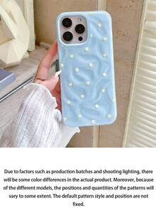 Fashionable Minimalist Cute Black & White Polka Dot Pattern Phone Case, Compatible With Apple 11 To 17 Series Including Pro Max - Meteorite Ripples - View 3