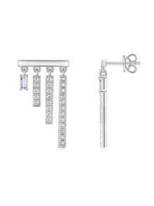 1 Pair Exquisite Elegant 925 Sterling Silver Moissanite Stud Earrings, Suitable For Women, Ideal Gift For Mother's Day, Date And Party - Silver - View 13