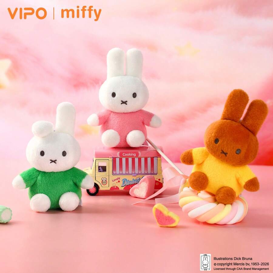 MIFFY MIFFY 彩色毛絨鑰匙圈吊飾,官方收藏款掛飾娃娃,可愛迷你吊飾飾品,生日節日女孩兒童禮物,閨蜜背包配件 - 彩色 - 查看 1