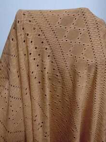 vestido corto de verano para mujer, ajustado y sexy, con nudo en la cintura, de jacquard de punto en color crema-amarillo - Marrón - Ver 7