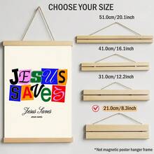 1pc Retro Jesus Saves Wall Art Picture Colorful Typography Christian Prints Canvas Painting Bible Verse Poster Inspirational Religious Decor For Living Room Bedroom Bathroom Wall Decoration Unframed , Framed Or Wooden Hanging Scroll - Pattern - View 13