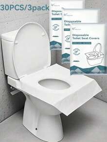 10/1pc Disposable Flushable Paper Toilet Seat Cover, Portable Toilet Sticker Suitable For Airplane, Travel, Public Restroom And Camping, Quickly , Hygienic And Convenient, Bathroom Decor For Autumn - Multicolor - View 6
