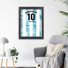 2D Wooden Flat Printed Decorative Basketball & Football Jersey Display Frame With Magnetic T-Shirt & Shirt Display Rack - Multicolor - View 8