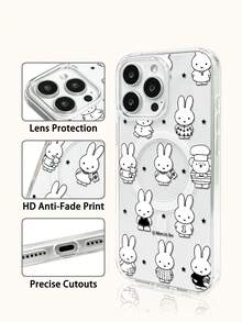 Ốp lưng điện thoại Miffy trong suốt sạc không dây từ tính, quà tặng ngày lễ, chống trượt, chống rơi, chống vân tay, tương thích với iPhone 17 17Air 17pro 17promax 11 12 13 14 15 16pro 16promax 14Plus 15Plus 16Plus 16pro 16promox XR - Trong sáng - Xem 3