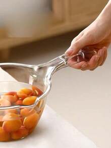 1pc Unbreakable Plastic Ladle, Thickened Long Handle Large Transparent Kitchen Water Scoop - View 5