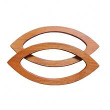 2pcs Colorful Wooden Handles, Oval Shape Decorative Handles, Suitable For Crochet Bags, Beach Bags, Handbags, DIY Wallet Making - Multicolor - View 8