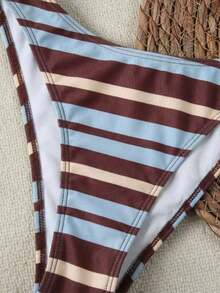 Nuevo conjunto de bikini negro sólido, sexy, elegante, casual, para playa, vacaciones y citas, sin tirantes, para primavera/verano - Multicolor - Ver 5