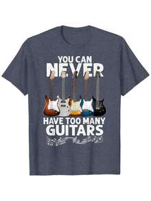 You Can Never Have Too Many Guitars Funny Guitar Player Gift T-Shirt - 黑色 - 查看 3