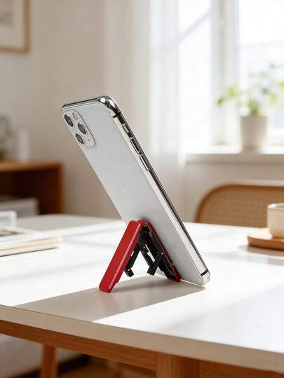 Adjustable Angle Portable Phone Stand With Adhesive Back, Compact And Practical Accessory