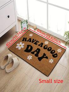 1pc "Have A Beautiful Day" Daisy Print Doormat, Non-Slip Dirt-Resistant Entryway Carpet, Water-Absorbent Low-Pile Indoor/Outdoor Mat, Cute Floral Welcome Rug For Porch/Kitchen/Bathroom, Farmhouse Home Decor - 1PC - View 7
