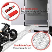 2X Anfahrhilfen Faltbare Anhänger Rampen Galvanisiert Schwerlast für sichere Beladung und Entladung, mit rutschfesten Oberflächen Max. 680Kg Anfahrhilfen Beladehilfen Motorrad Rampen Quad LKW Anti-Rutsch - 2 Artikel - Übersicht 4