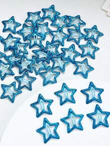10pcs Colorful Glowing Star Hair Clips, Luminous Hair Accessories, Bangs Clips, Fluorescent Hair Clips, Concert Support Fun Hair Accessories Set - Blue - View 7
