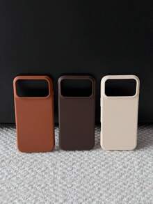 3pcs Lychee Texture Phone Case, White+Brown+Coffee, Suitable For IPhone18promax/18pro/18/17 Pro Max/17 Pro/17/16 Pro Max/16/16 Pro/16 Plus/15/15 Pro Max/15 Pro/15 Plus/11/12/13/14 Pro Max/12 Pro/12 Pro Max/13 Pro/13 Pro Max/7 Plus/14 Pro/14 Pro Max Soft Shell - A Three-pack [white + Coffee + Brown] - View 5
