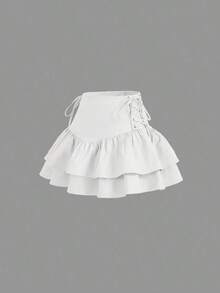 MOD Falda con cordón lateral bajo con fruncido - Blanco - Ver 3